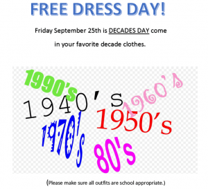 Decades Day Free dress